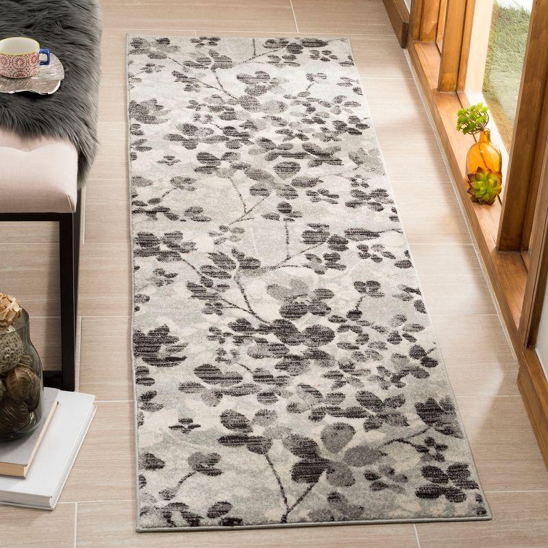 Evoke EVK236 Power Loomed Runner Rug - Grey/Black - 2'2"x7' - Safavieh.