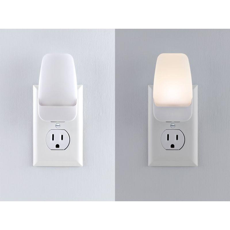 Energizer 2pk LED Contemporary Night Lights: Plug-In Wall Nightlight, Electric, White, All Ages, No Assembly Required