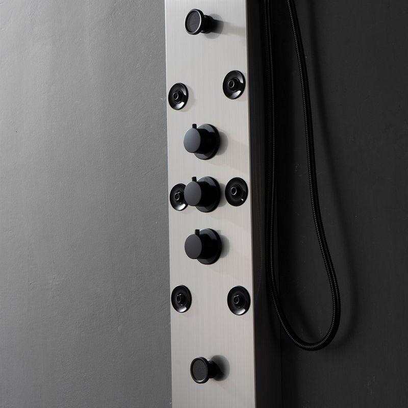 BWE 8-Jet Rainfall Shower Panel System with Rainfall Waterfall Shower Head and Shower Wand in