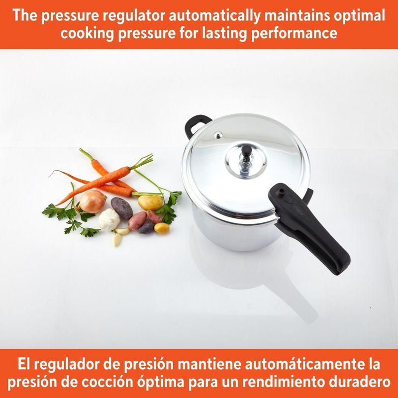 IMUSA 7qt Stovetop Natural Finish Basic Pressure Cooker - Silver: Aluminum, Locking Lid, Cool Touch Handle, Hand Wash