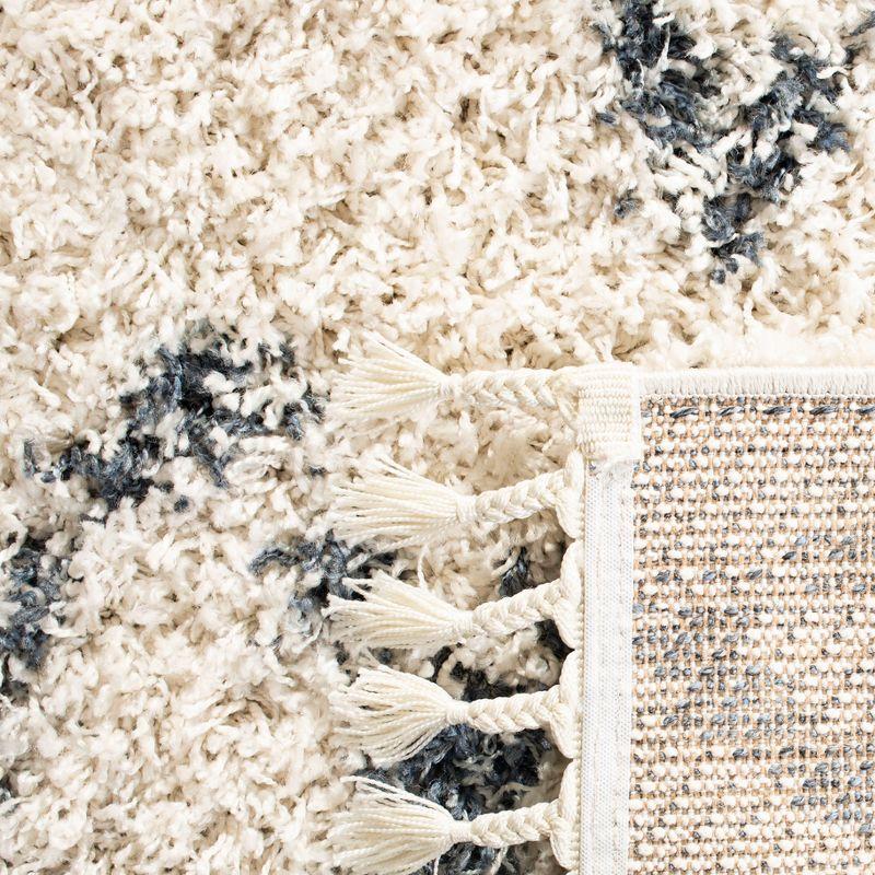 Pro Lux Shag PLX434 Power Loomed Indoor Area Rug - 5'x8' - Cream/Blue - Safavieh