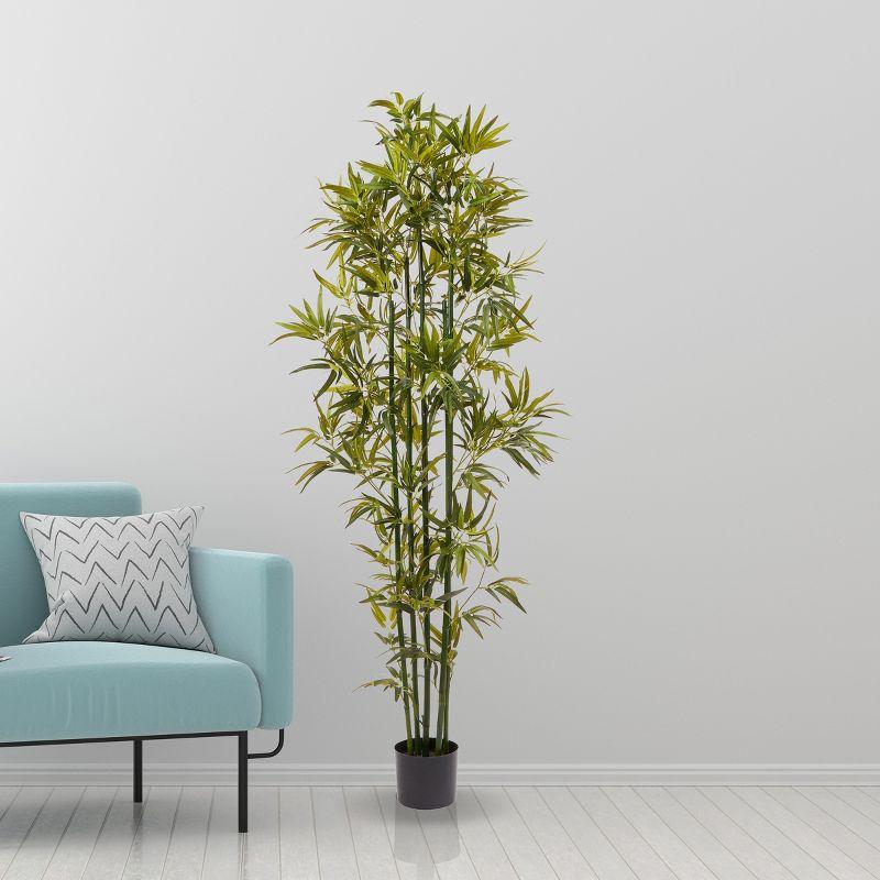 Lush Green 6' Faux Bamboo Potted Outdoor Plant