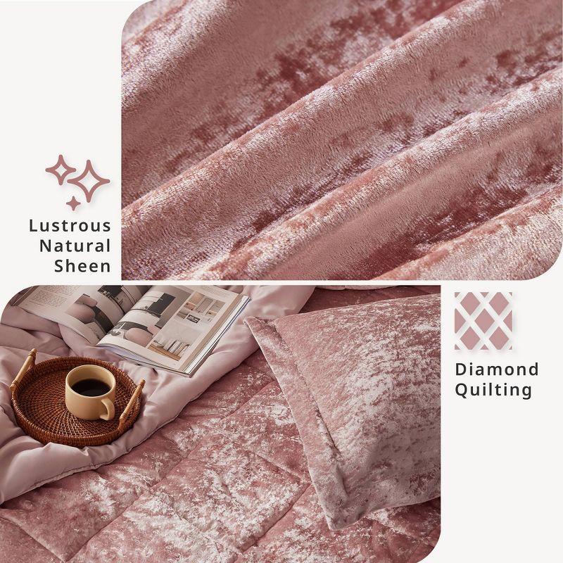 Felicia Crushed Velvet Comforter Set with Throw Pillow