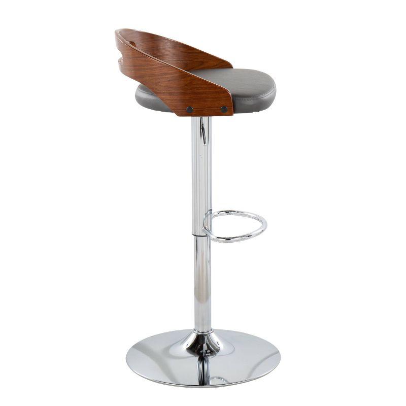 Set of 2 Cassis Upholstered Barstool Gray/Walnut - LumiSource: Kitchen Counter Stools, Swivel, Adjustable Height