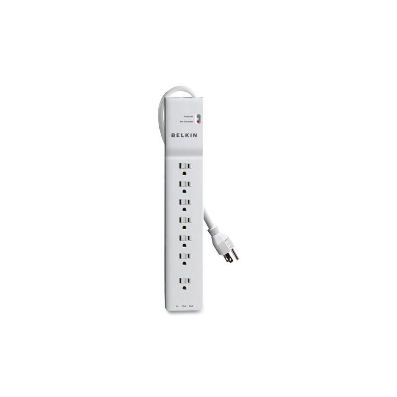 Belkin Home/Office Surge Protector, 7 AC Outlets, 6 ft Cord, 2,320 J, White