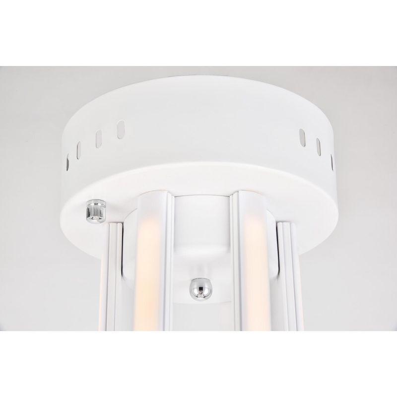 Elegant Lighting Dahlia 3 light in White Flush mount