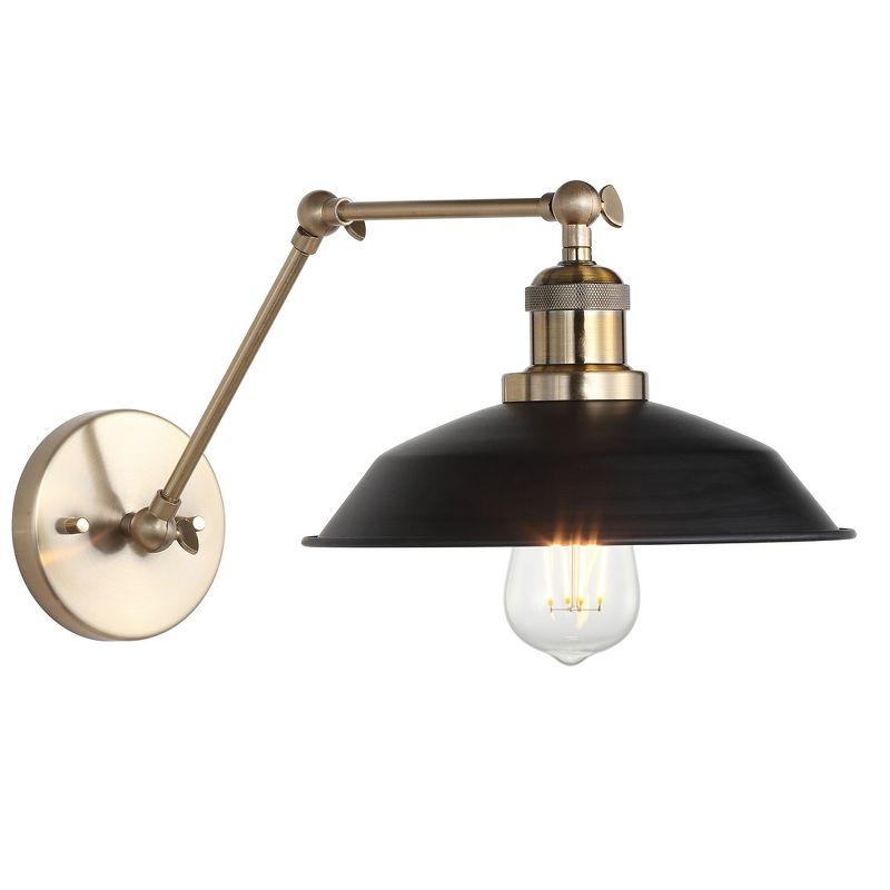 Contemporary Gold and Black Iron Direct Wired Wall Sconce