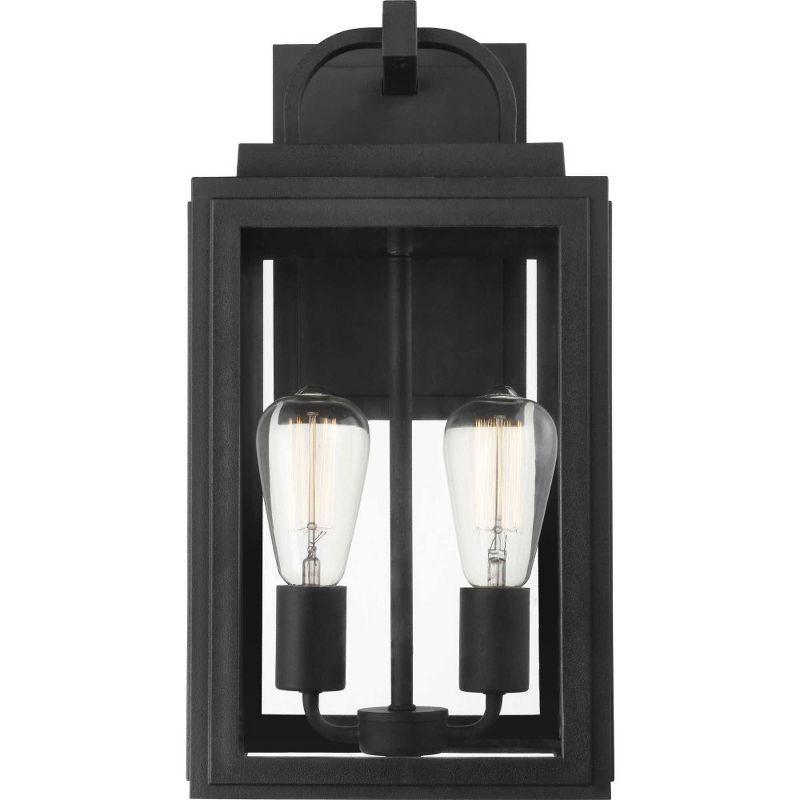 Progress Lighting Grandbury 2-Light Outdoor Hanging Lantern in Black, Clear Glass Panels, DURASHIELD Material