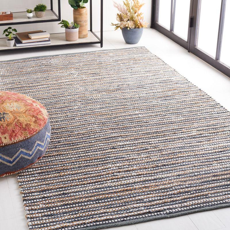 Vintage Leather VTL205 Hand Woven Area Rug - Dark Grey/Ivory - 3'x5' - Safavieh.