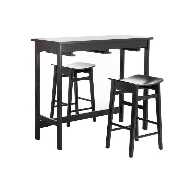 Colbie Black 3-Piece Pub Set with Wooden Legs