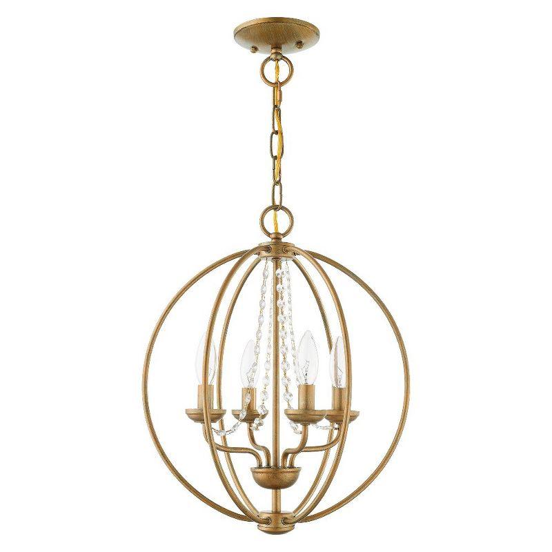 Livex Lighting Arabella 4 - Light Chandelier in  Antique Gold Leaf