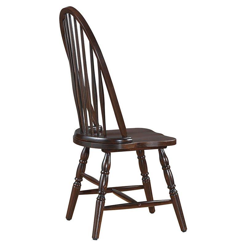 Espresso High Back Windsor Wood Side Chair