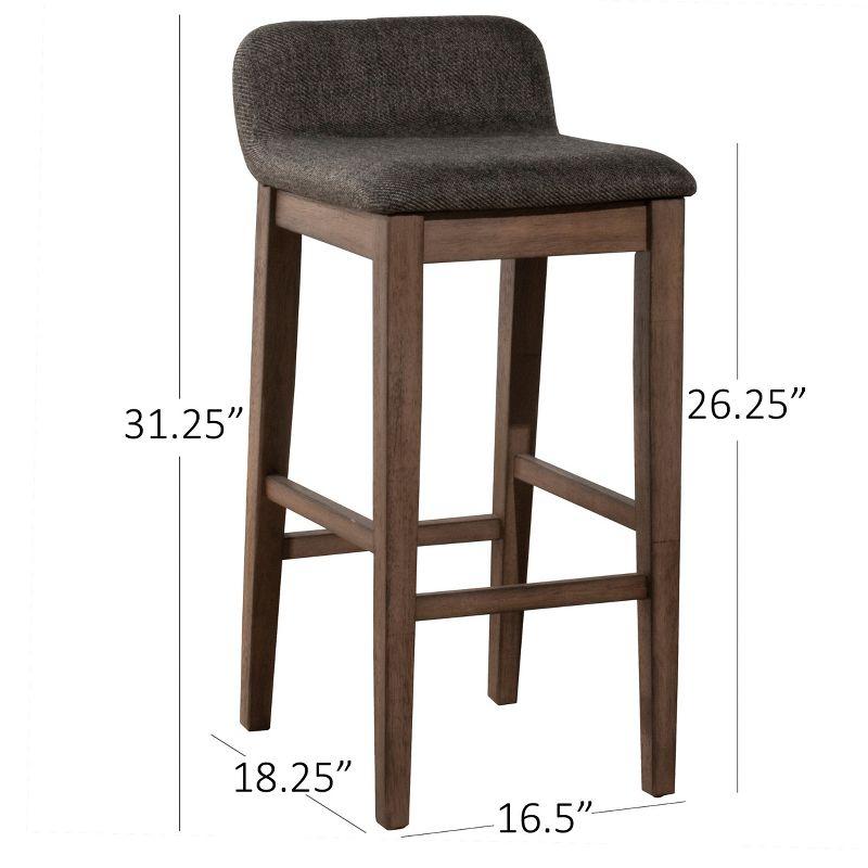 Renmark Counter Height Barstool Gray: Low Back, Tapered Legs, Brushed Finish - Hillsdale Furniture