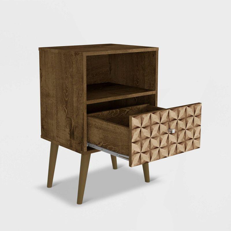 Liberty Rustic Brown Mid-Century Modern 1-Drawer Nightstand