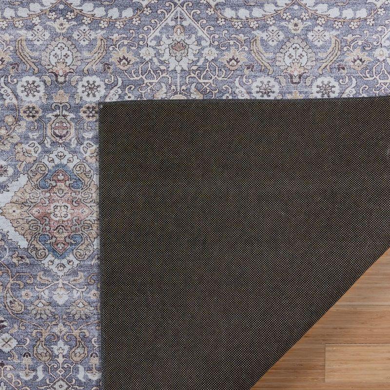 Gertmenian Crystal Print Tanis Gray Polyester Washable Moroccan Bohemian Area Rug