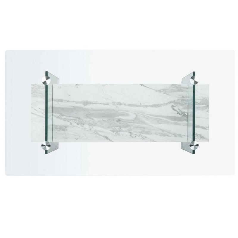Kayley Coffee Table - Glass/White - Safavieh