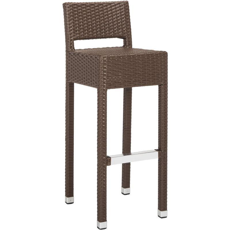 Landry Barstool - Indoor/Outdoor - FOX5212 - Brown - Safavieh