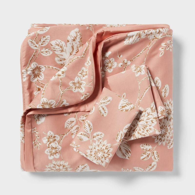 Floral Print Duvet and Sham Set Light Pink - Threshold™