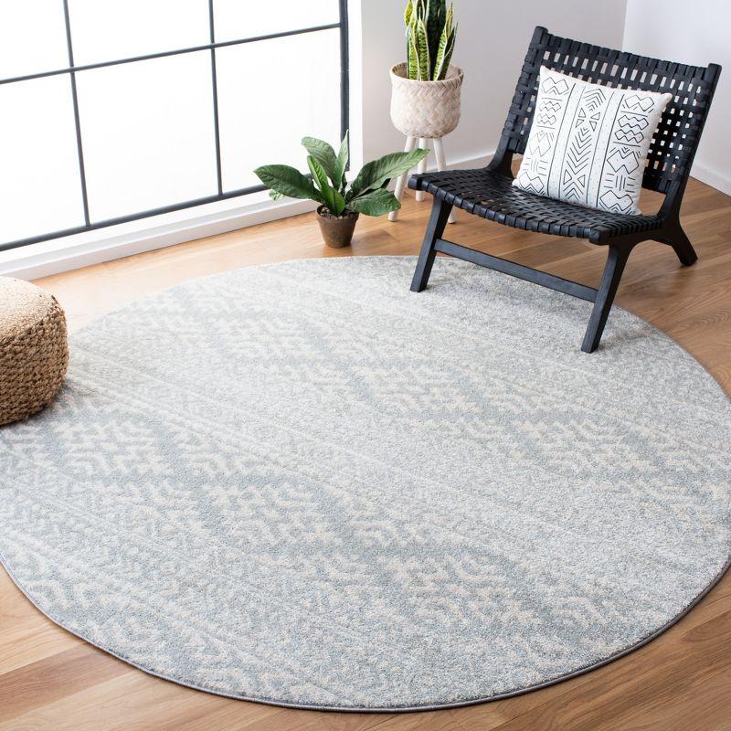 Tulum TUL272 Power Loomed Indoor Accent Rug - Light Grey/Ivory - 3' Round - Safavieh