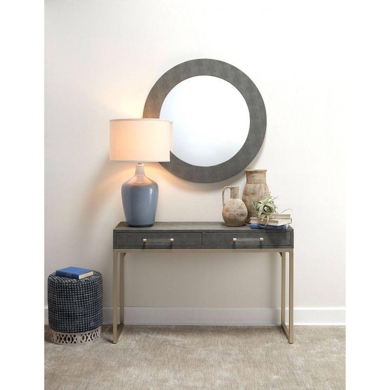 Splendor Home Plum Jar Ceramic Table Lamp with Drum Shade Gray : Modern Glossy Finish, 3-Way Switch, UL Listed
