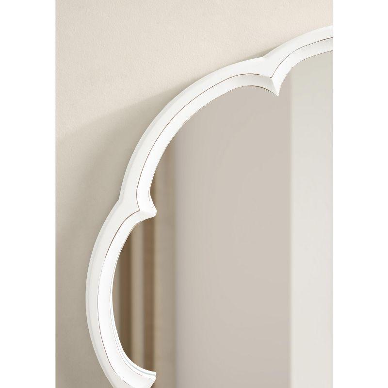 Kate and Laurel Maren Scalloped Wall Mirror, 26" Diameter, White