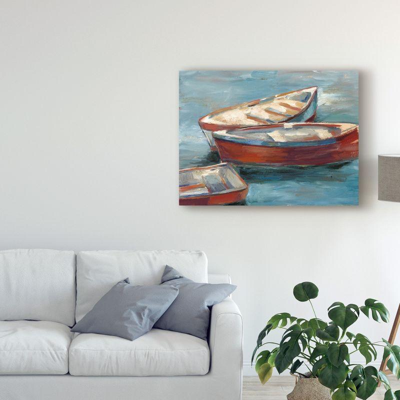 Trademark Fine Art - Ethan Harper 'Boats By The Lake Ii' Canvas Art - 14x19
