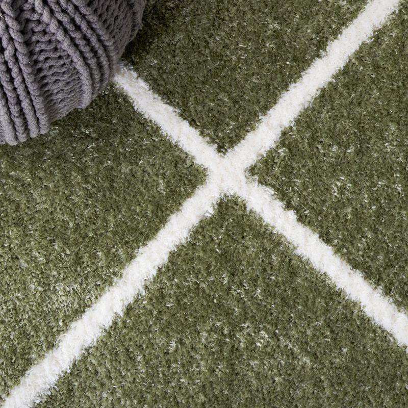 Tahoe Shag THO676 Power Loomed Runner Rug - Sage/White - 2'x9' - Safavieh.