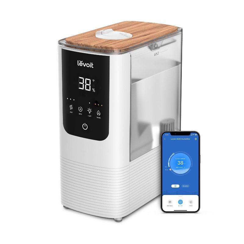 Levoit White Ultrasonic Dual Mist Smart Humidifier with Wood Accent