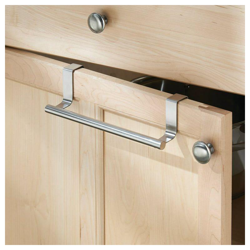 iDesign Brushed Silver Over the Cabinet Towel Bar 9-1/4 in. L Stainless Steel