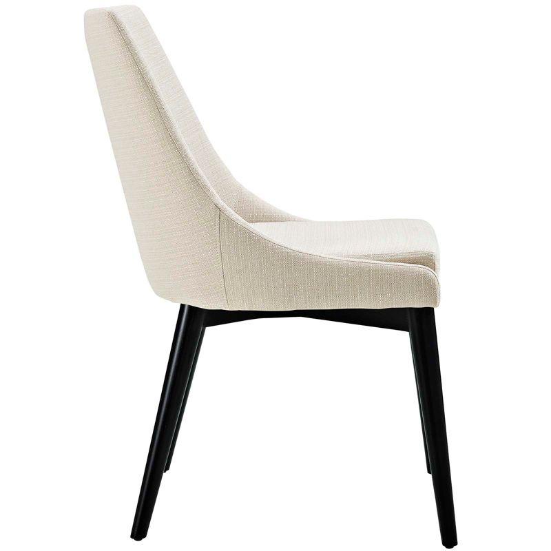 Elegant Beige Upholstered Wood Side Chair Set