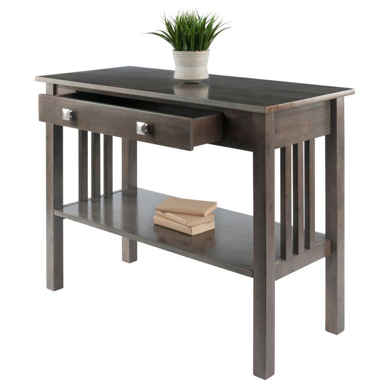 Stafford Console Hall Table Oyster Gray - Winsome: Modern Sofa Table with Storage Shelf & Drawer