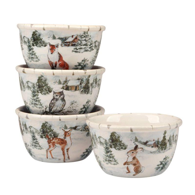 Winter's Frost Ceramic 22oz Ice Cream Bowls Set of 4