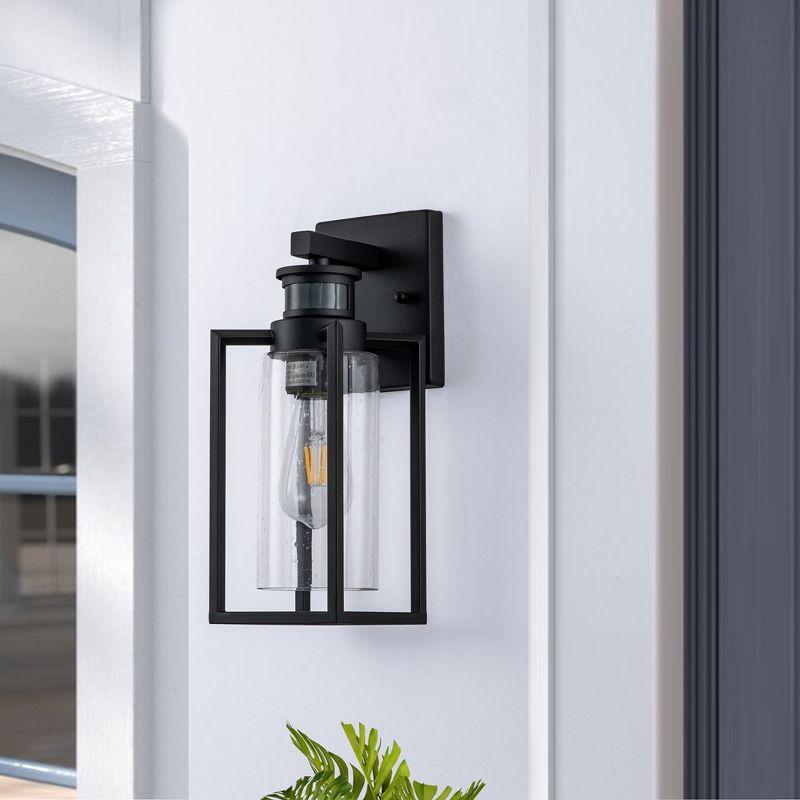 C Cattleya 1-Light  Motion Sensor and Dusk to Dawn Outdoor Wall Light  With Matte Black Finish