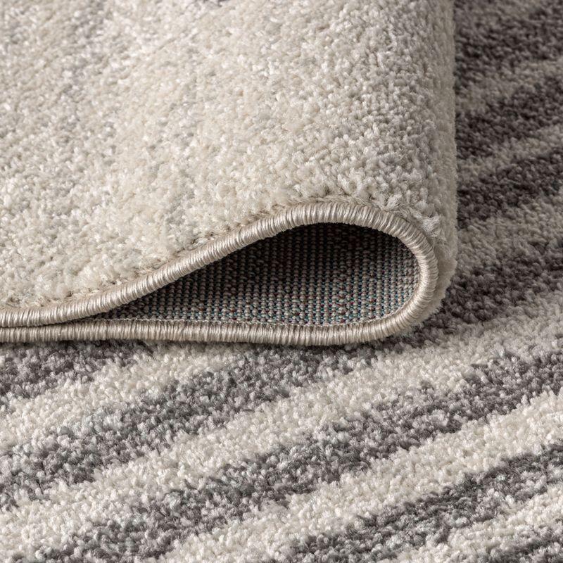3'x5' Aya Berber Stripe Geometric Area Rug, Cream/Gray - JONATHAN Y