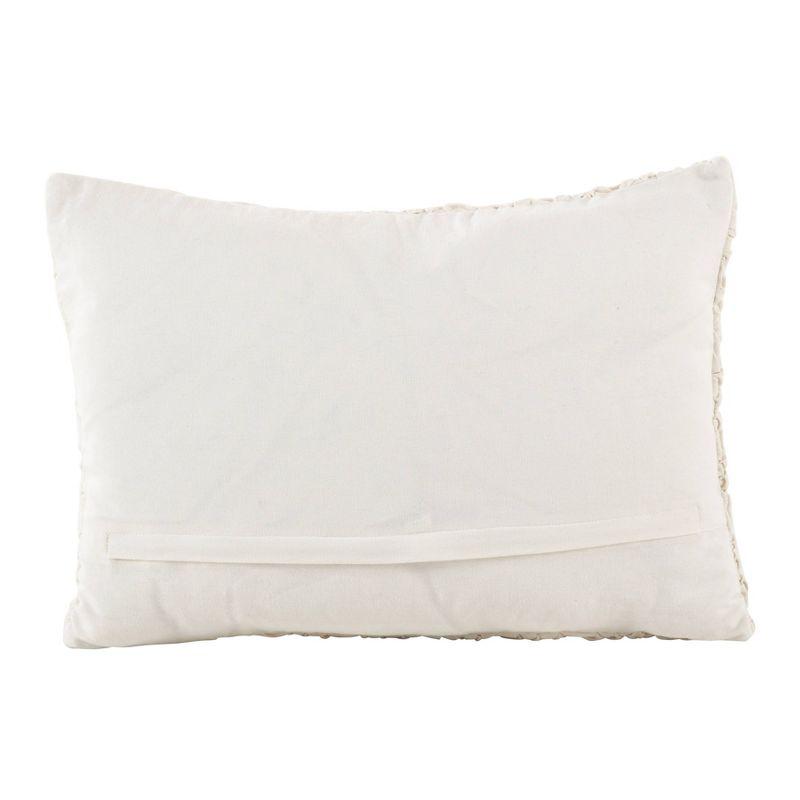 Brisbane Smocked Design Throw Pillow Natural - Saro Lifestyle