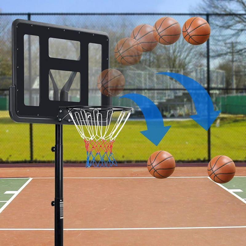 Adjustable Portable 44 Inch Black Basketball Hoop System