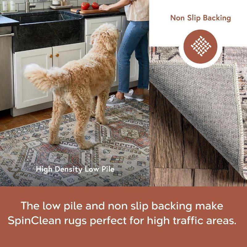 Nuloom Mae Motif Pet Friendly Machine Washable Area Rug, 4' x 6', Brick
