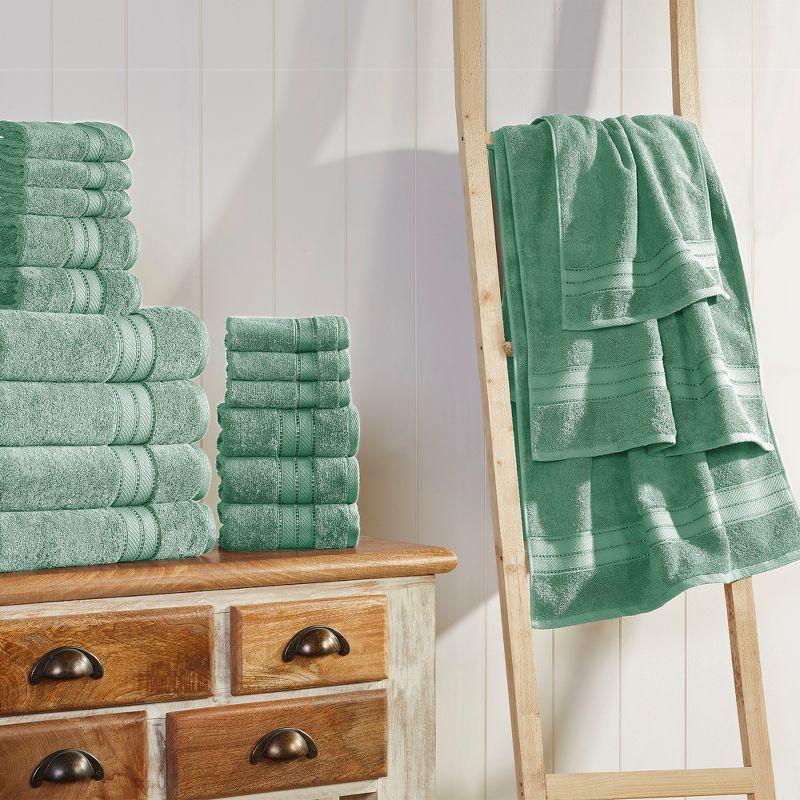 Modern Threads - Spun Loft 18-Piece 100% Combed Cotton Towel Set - Bath Towels, Hand Towels, & Washcloths - Super Absorbent & Quick Dry - 600 GSM - Soft & Plush