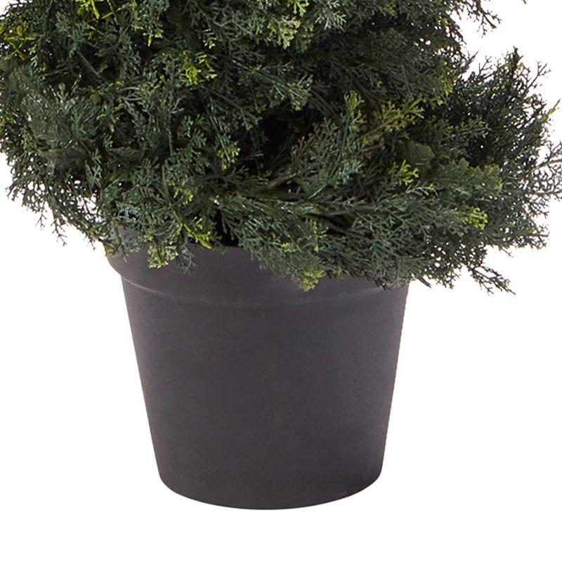 Nature Spring Faux Spiral Cypress Potted Topiary - 4'