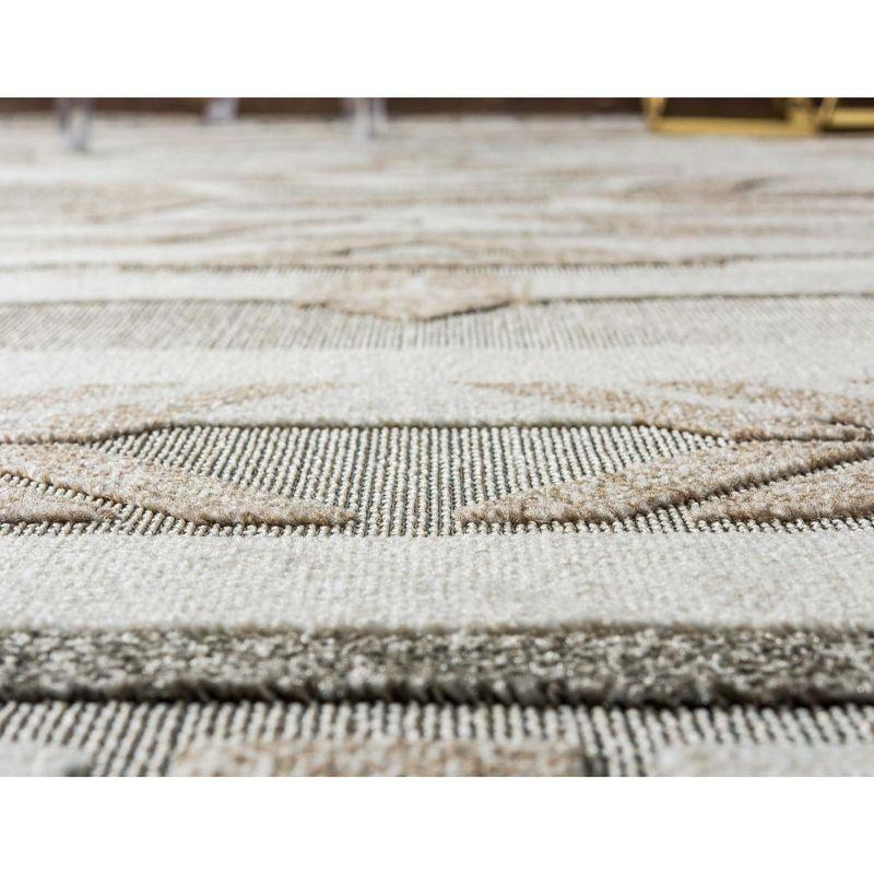 Unique Loom 7' 0 x 10' 0 Beige Outdoor Modern Albuquerque Area Rug