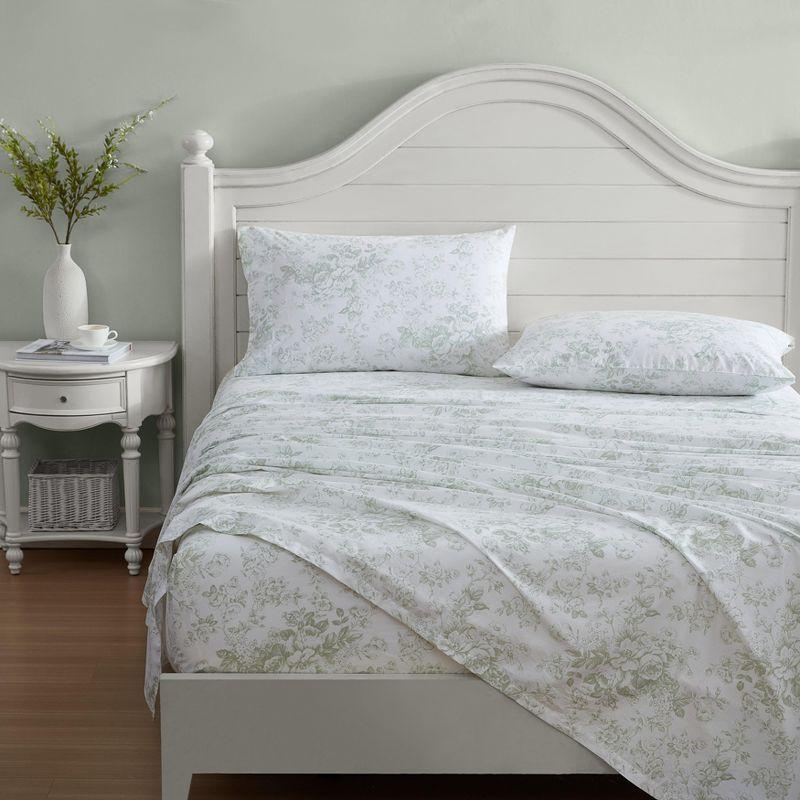 Laura Ashley Printed Cotton Percale Sheet Set