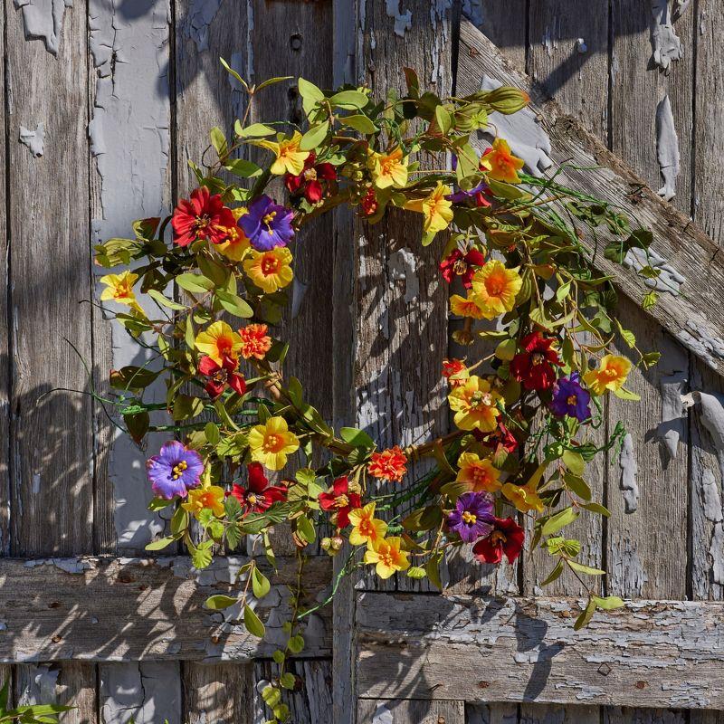 HomeRoots 20" Yellow Summer Mixed Assortment Artificial Wreath