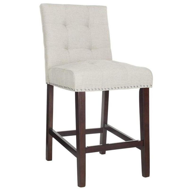 Nikita Counter Stool (Set of 2) - BST6303 - Light Grey/Espresso - Safavieh