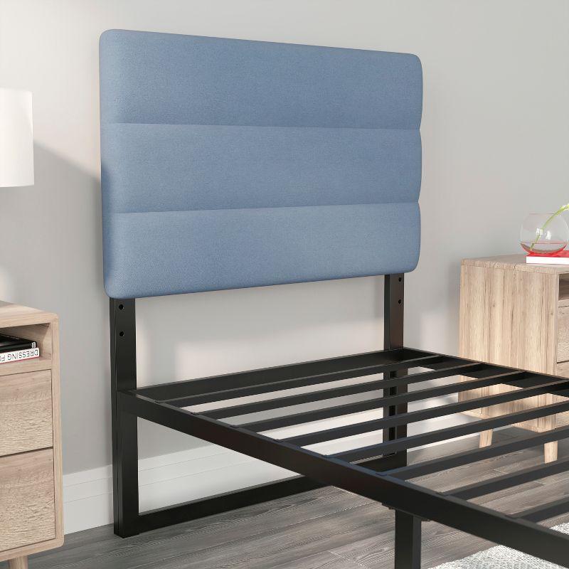 Flash Furniture Paxton Twin Channel Stitched Fabric Upholstered Headboard, Adjustable Height from  44.5" to 57.25" - Blue