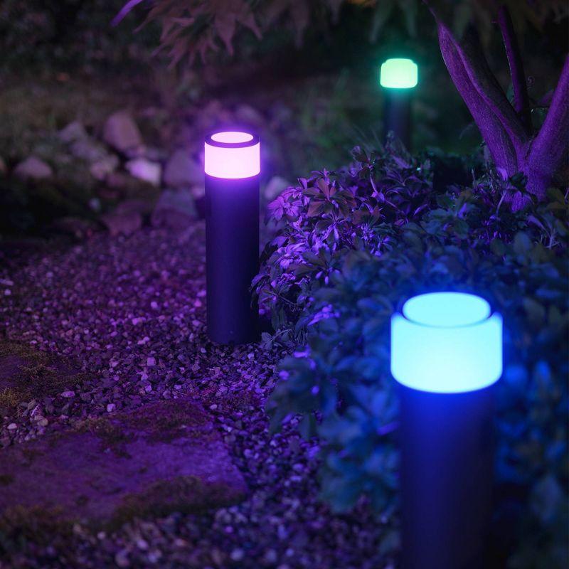 Philips Hue White & Color Ambiance Calla Outdoor Pathway LED Light Extension: Weather-Resistant, 640 Lumens, 4 LED Bulbs