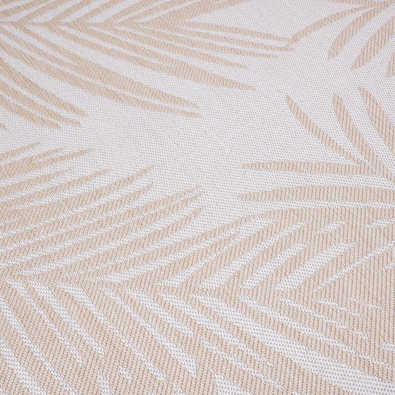 World Rug Gallery Contemporary Distressed Leaves Textured Flat Weave Indoor/Outdoor Area Rug - NATURAL 2'x7'