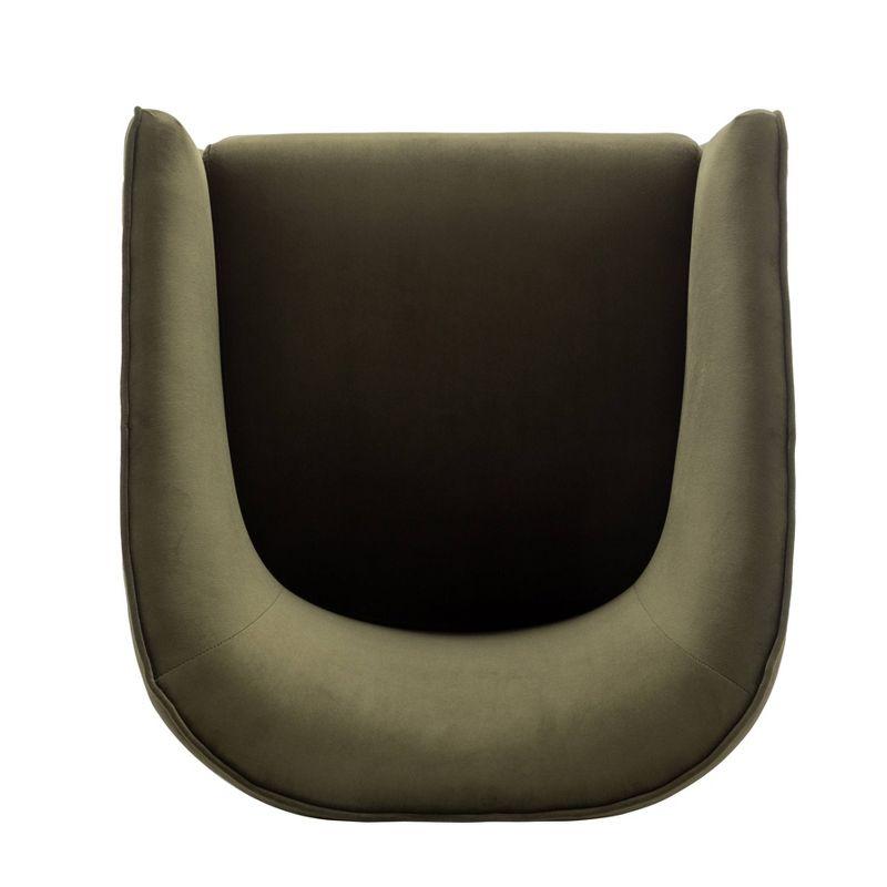 WOVENBYRD Modern Barrel Accent Chair Sage Green Velvet: Upholstered Luxury Glam Furniture, Plywood Frame