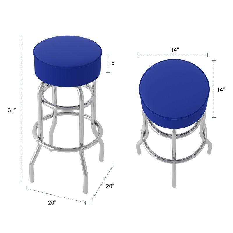 Contemporary Swivel Backless 31" Metal Bar Stool in Blue