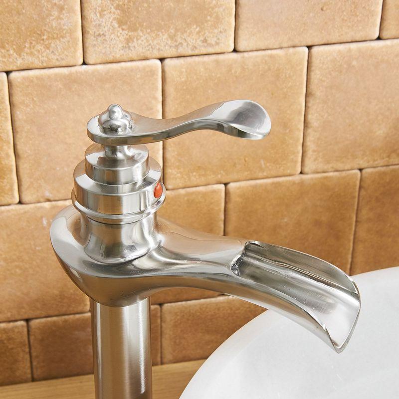 BWE Waterfall Single Hole Single-Handle Vessel Bathroom Faucet With Pop-up Drain Assembly