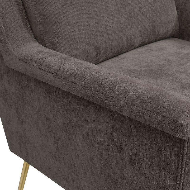 Lincoln Accent Chair Cocha Mocha - Picket House Furnishings: Gold Legs, Mid-Century, Foam Filled Comfort